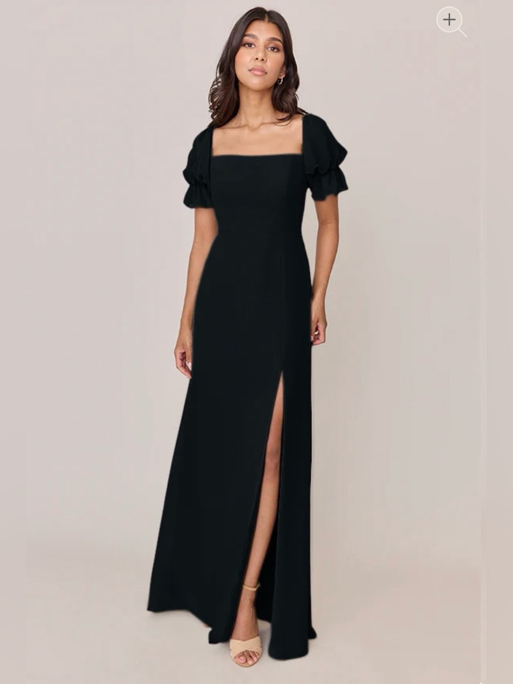 NWT Revelry Maeve size 4 black chiffon bridesmaid dress square neck wedding prom